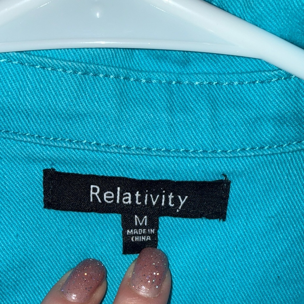Relativity Blue Floral Embroidered Jacket - Picture 7 of 9